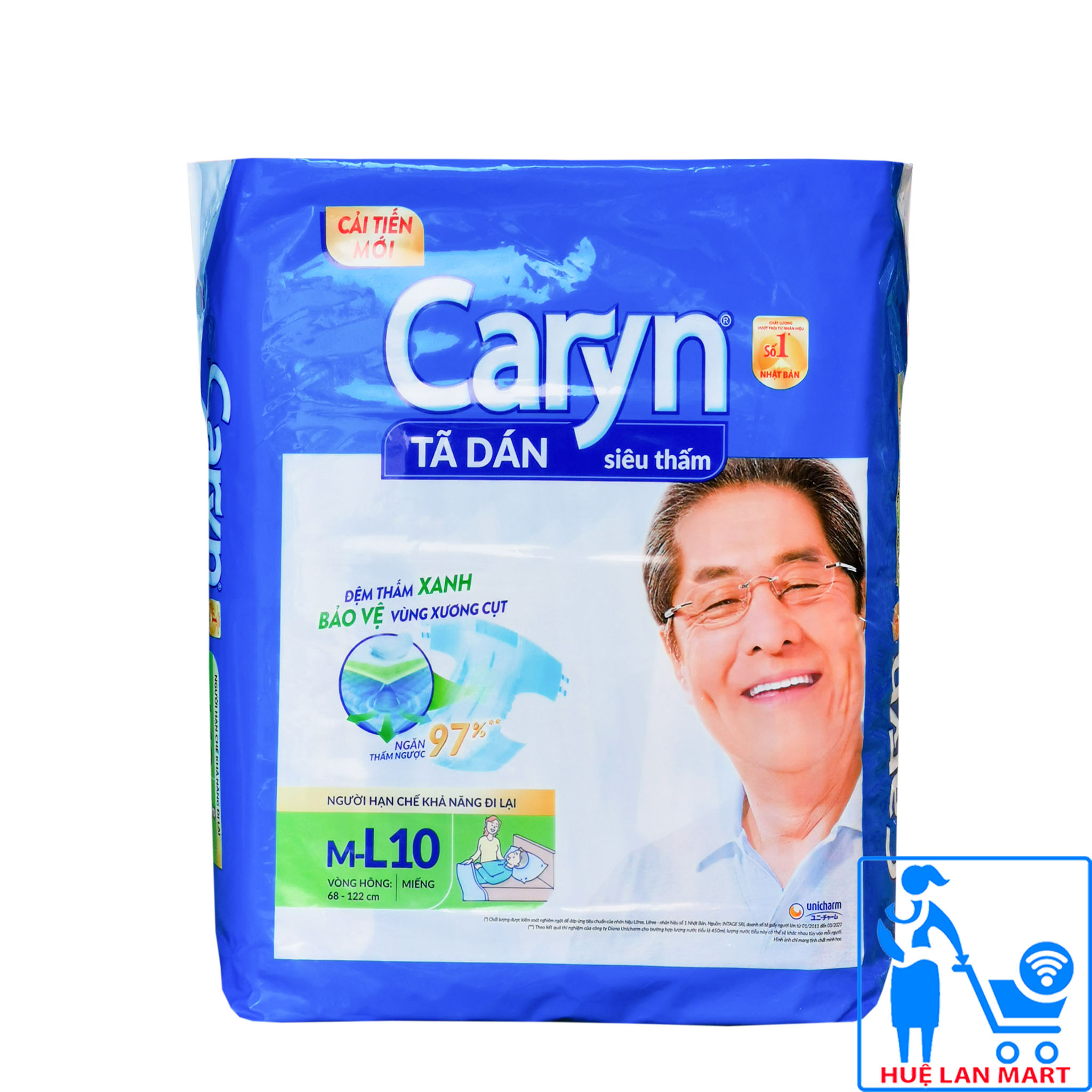 Tã Dán Siêu Thấm Caryn Size M10/L10/XL10