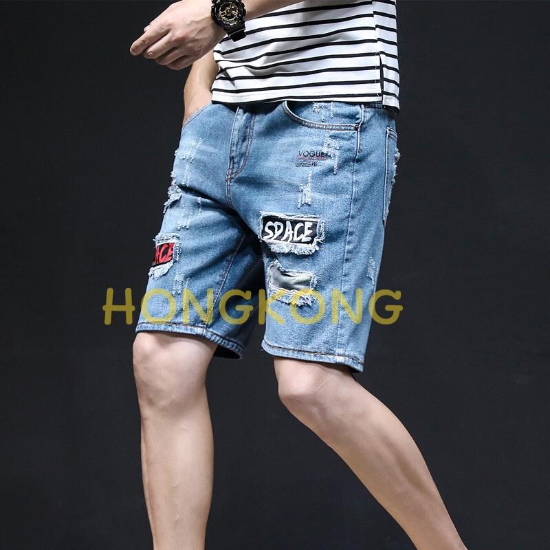 QUẦN SHORT LỬNG JEAN NAM CHẤT BÒ THÊU PHONG CÁCH SOÁI KA HK-190 HONG KONG FASHION