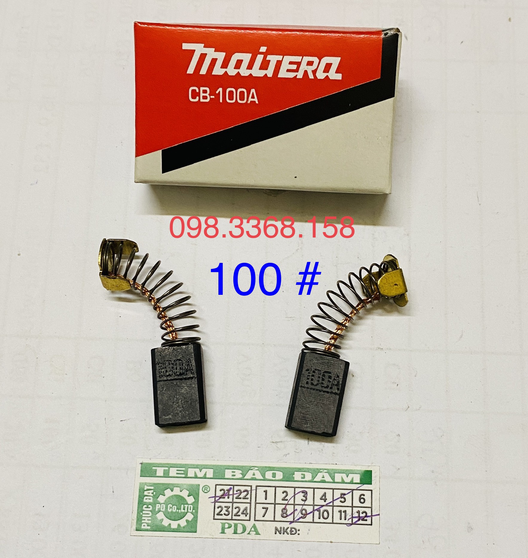 CHỔI THAN CB 100A #  SỊN ( dùng cho máy ĐỤC BT MKT 0810-0835-0840 ...  )