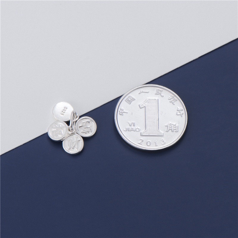 [S925] Charm bạc khắc chữ may mắn đến - MH855