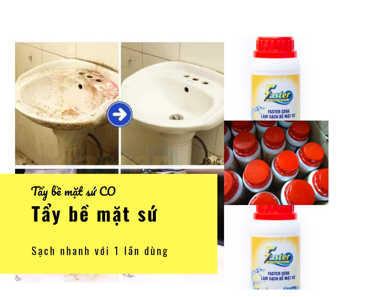 [HCM]FASTER CERA - LÀM SẠCH BỀ MẶT SỨ
