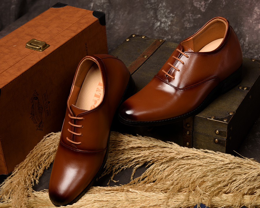 [8cm] shoes height increasing Men T&TRA S1012 Brown cowhide