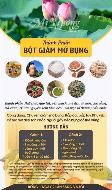 Bột ngũ cốc giảm mỡ bụng Mị Hương
