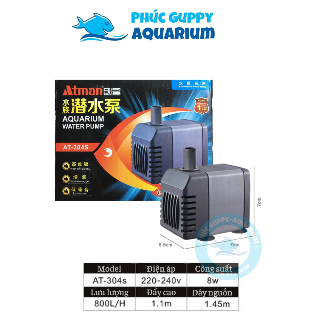 Máy bơm nước atman at-301s/302s/303s/304s/305s/306s | máy bơm nước bể cá tiết kiệm điện,hiệu suất cao