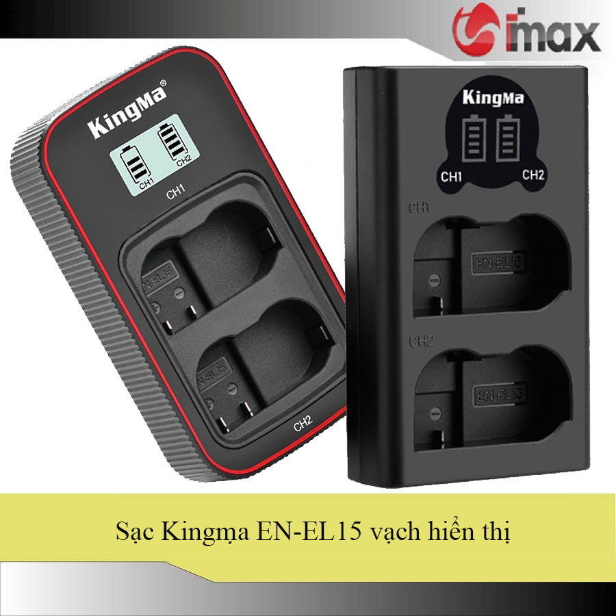 Sạc đôi Kingma EN-EL15 có vạch hiển thị