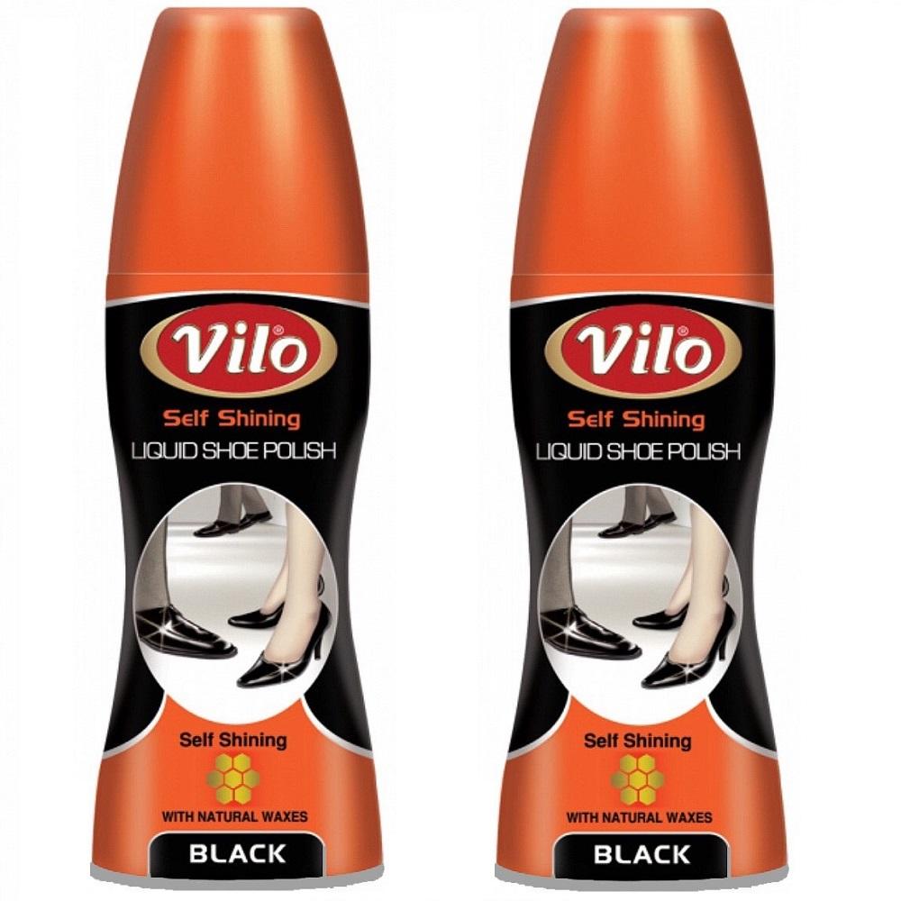 Combo 2 chai xi nước đánh giày Vilo liquid shoe polish 80ml (màu đen)