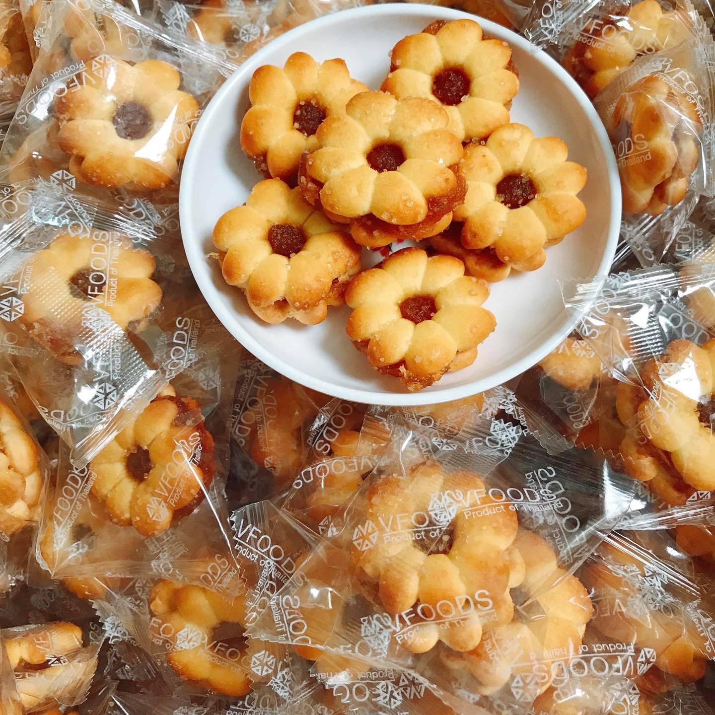 Bánh bông mai Thái nhân mứt thơm 1kg - bông mai Hongkoo Thái nhập khẩu chính ngạch - đồ ăn vặt