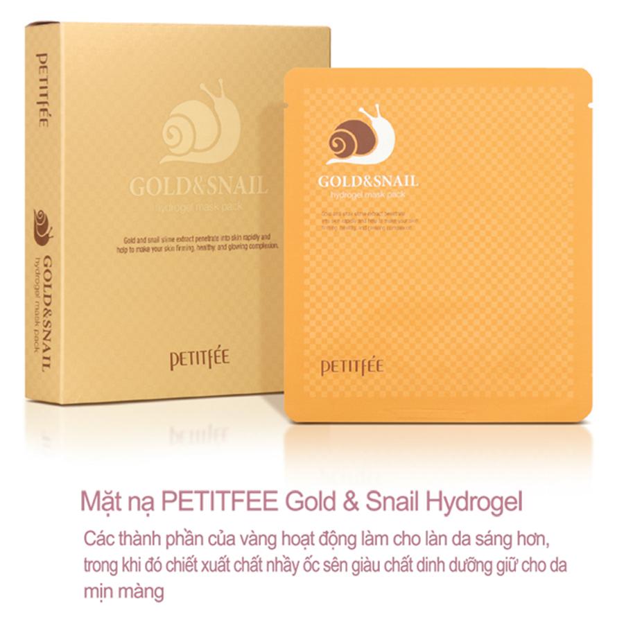 Mặt nạ mặt PETITFEE Gold & Snail - tinh chất ốc sên & vàng (date 15/9/2025)