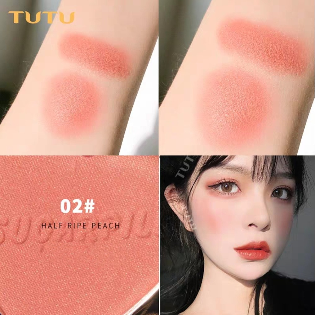 Phấn má tutu sugarpill cloud blush | phấn má hồng tutu kaqi color peach blush hàng chính hãng nội địa trung maffick herorange