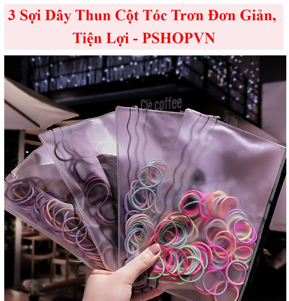 Set 100 yarn elastic hair ties-many colors