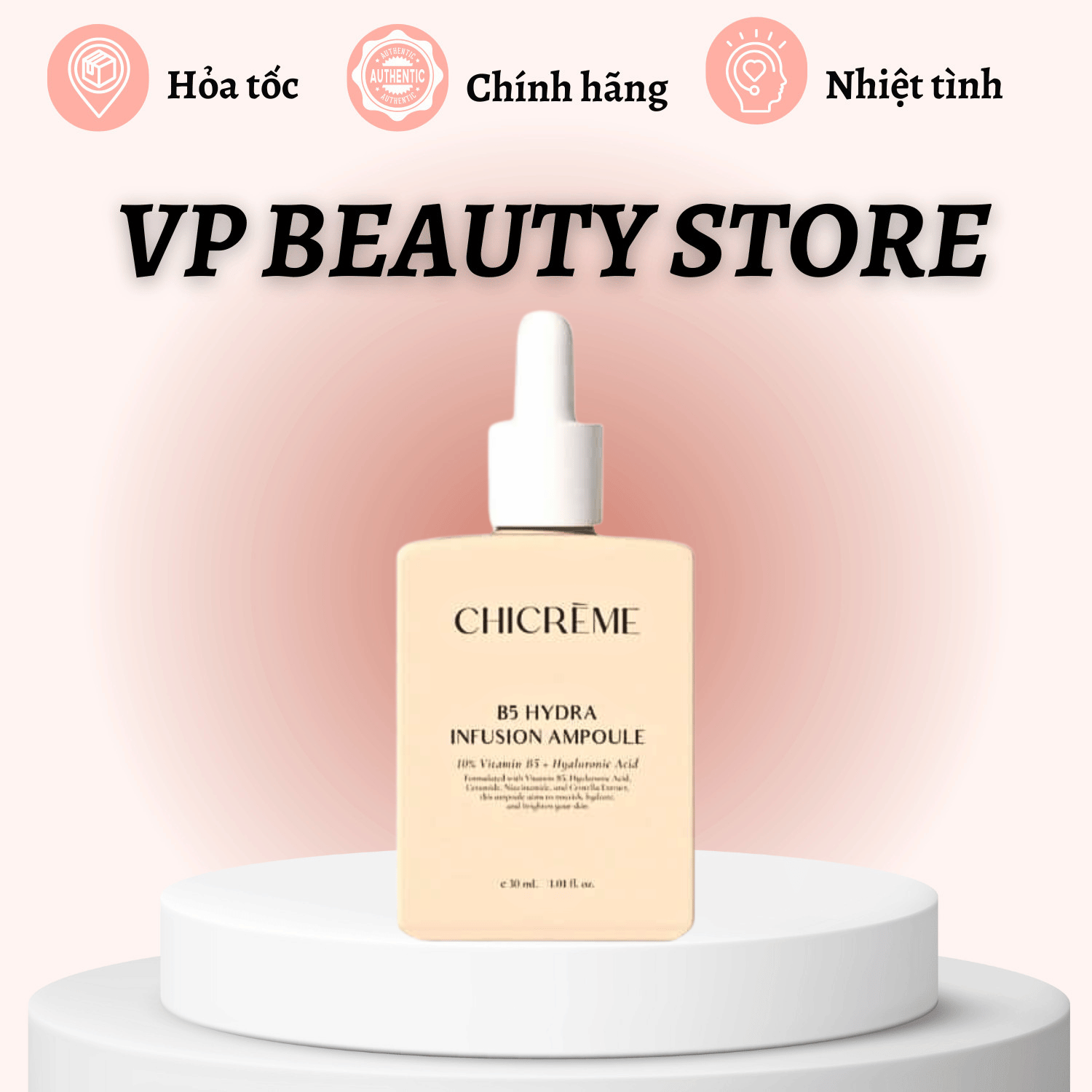 Tinh Chất Serum Cấp Ẩm Phục Hồi Da Chicreme B5 Hydra Infusion Ampoule 30ml