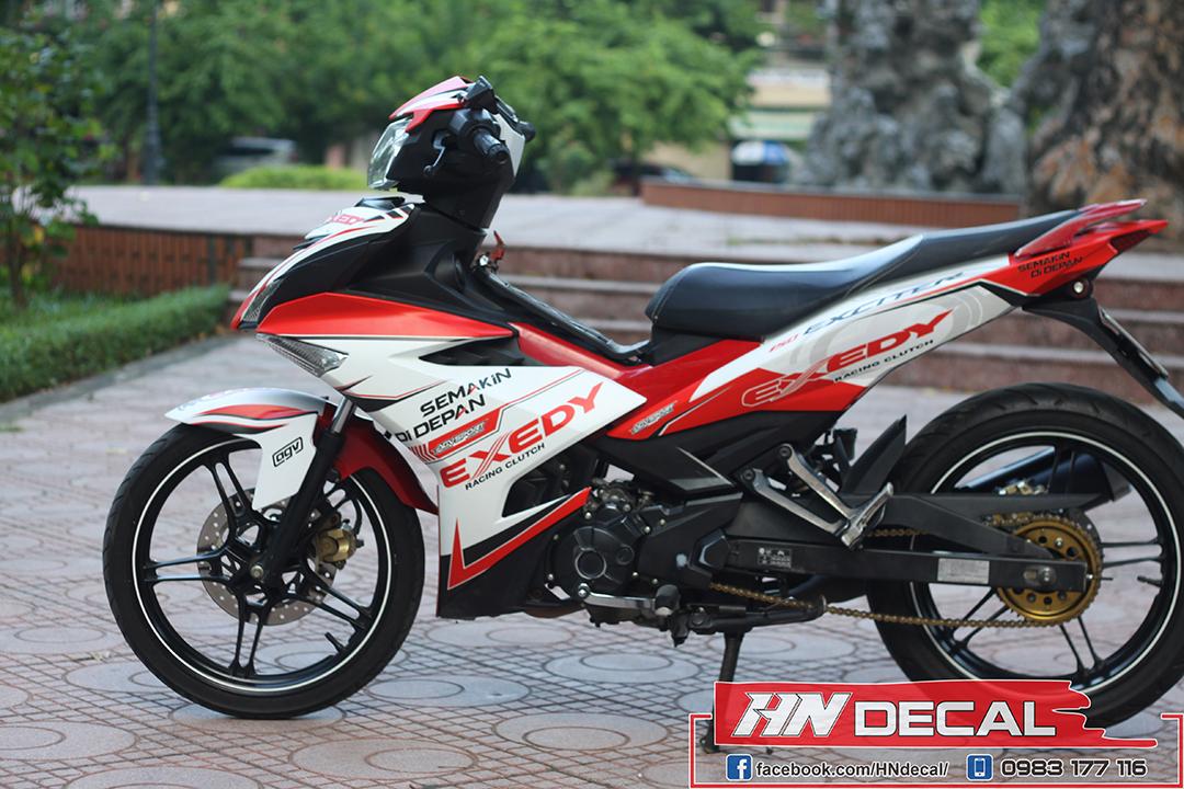 Tem Trùm Exciter 150 Trắng Đỏ Exedy