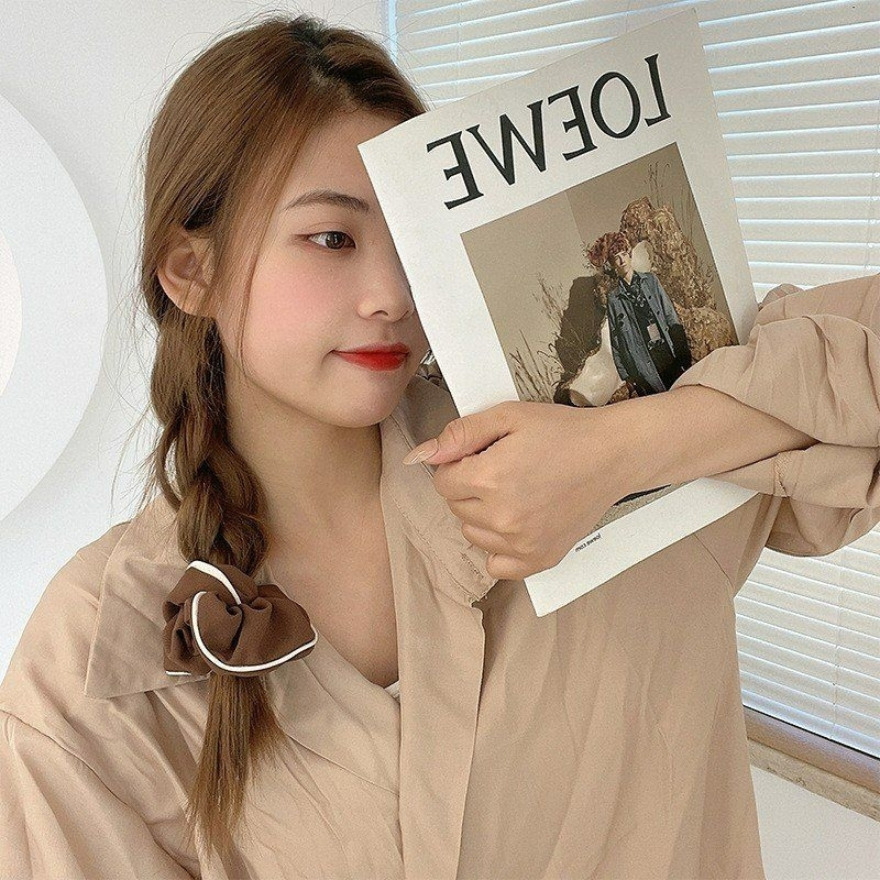 Dây cột tóc vải co giãn phong cách Pháp cổ điển