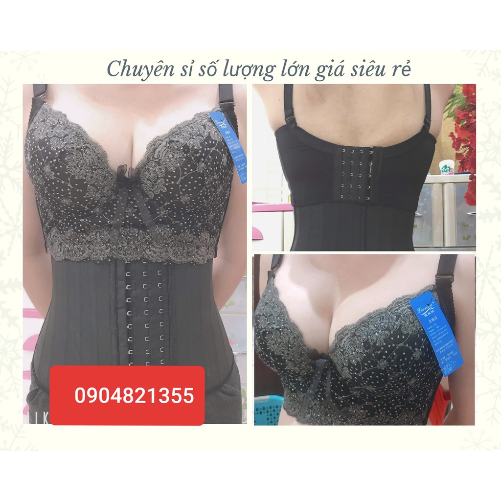 Áo bra corset che mỡ lưng 5 móc cài có gọng