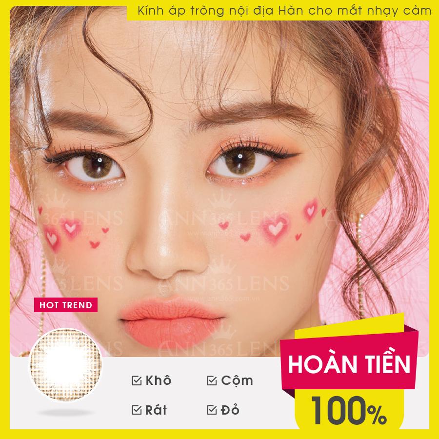 [𝗔́𝗽 𝗧𝗿𝗼̀𝗻𝗴] Kính áp tròng 30 ngày ANN365 Nội Địa Hàn Quốc Màu Nâu Tia Sáng My Ann Fine Brown 1 Cặp, Có Lệch Độ
