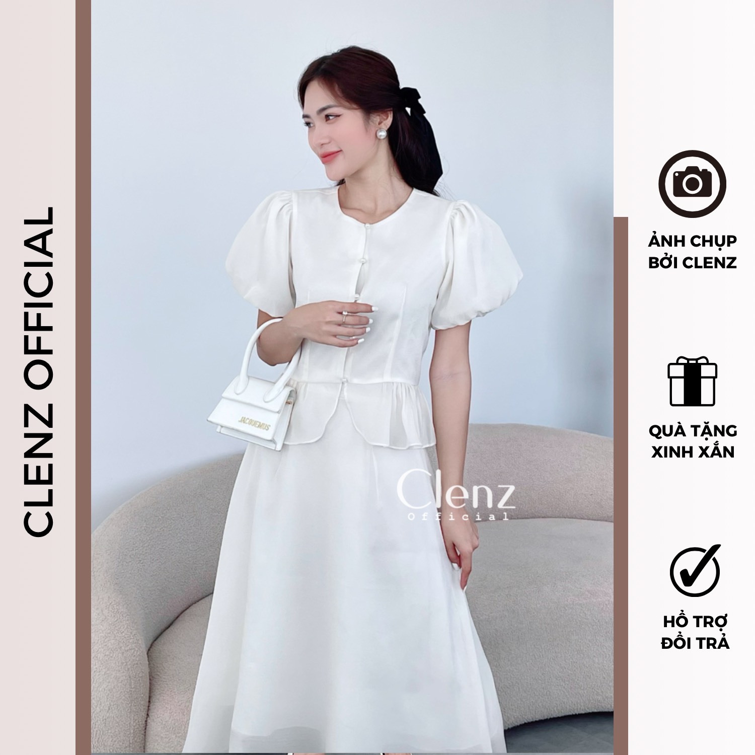 [ Clenz - Váy thiết kế cao cấp ] Đầm tiểu thư dự tiệc sang trọng SET04
