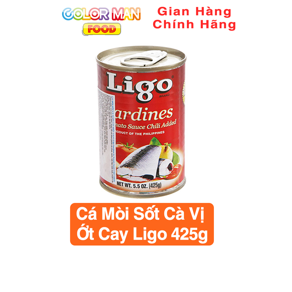Cá mòi sốt cà vị ớt cay Ligo 425 g