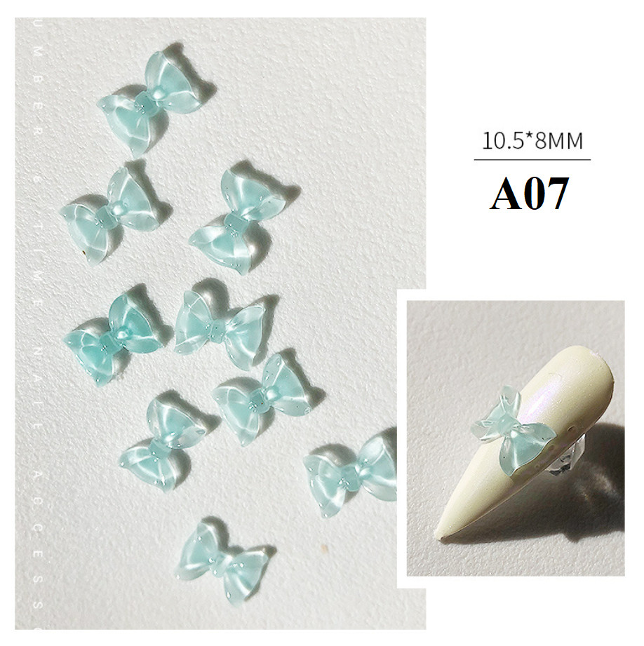 Set 10 Nơ Thạch đủ màu Pha Lê Trang Trí Móng  - ST209