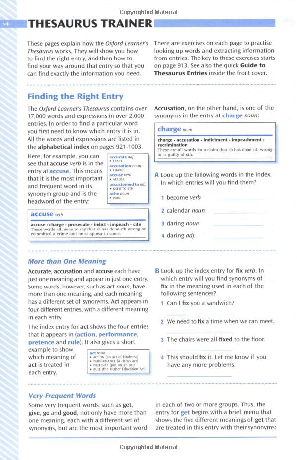 Fahasa - Oxford Learner’s Thesaurus Pack (Book and CD-ROM)