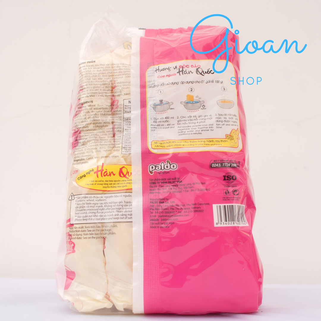 Mì Koreno Jumbo Vị Tôm ( 100gr x 10 gói ) mì không chiên