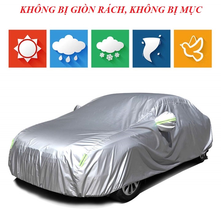 Bạt phủ ô tô, bạt che nắng, bạt che xe, áo trùm xe cao cấp hàng xuất khẩu độ bền cao đến 1-2 năm