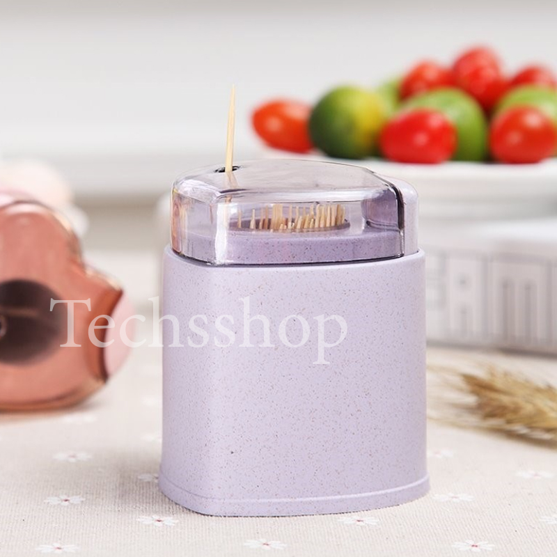 Hộp đựng tăm xỉa răng tự động thông minh Toothpick  Hộp đựng tăm tre để bàn  Hủ đựng tăm cao cấp bằng nhựa  Phụ kiện bàn ăn - Hủ Tăm hình trái tim