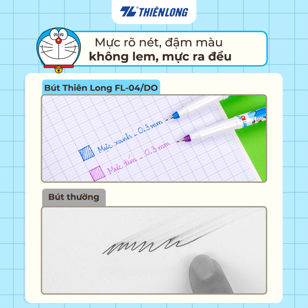 (Hộp 10 Cây) Bút lông kim Thiên Long - Doraemon FL-04/DO