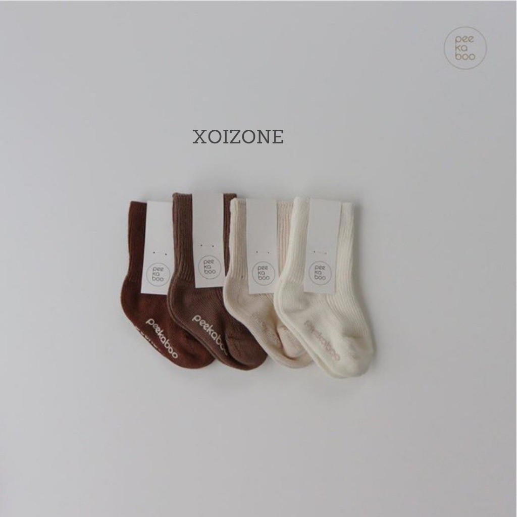Set 4 Đôi Tất Bắp Peekaboo Hàn Quốc Cho Bé