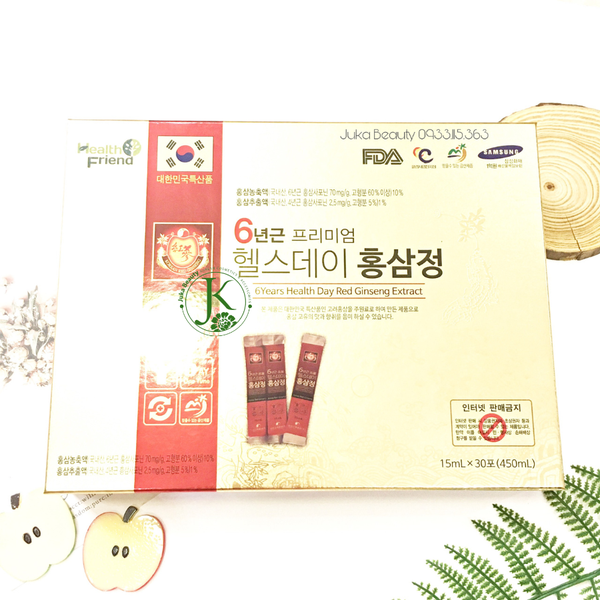 [TẶNG KÈM TÚI] Nước hồng sâm dạng gói 6 năm tuổi Samshin 6years Health Day Red Ginseng Extract - 15ml