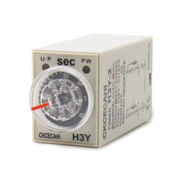 Relay thời gian tạo trễ điều chỉnh 60 giây, 30 phút 8 chân 220v h3y-2