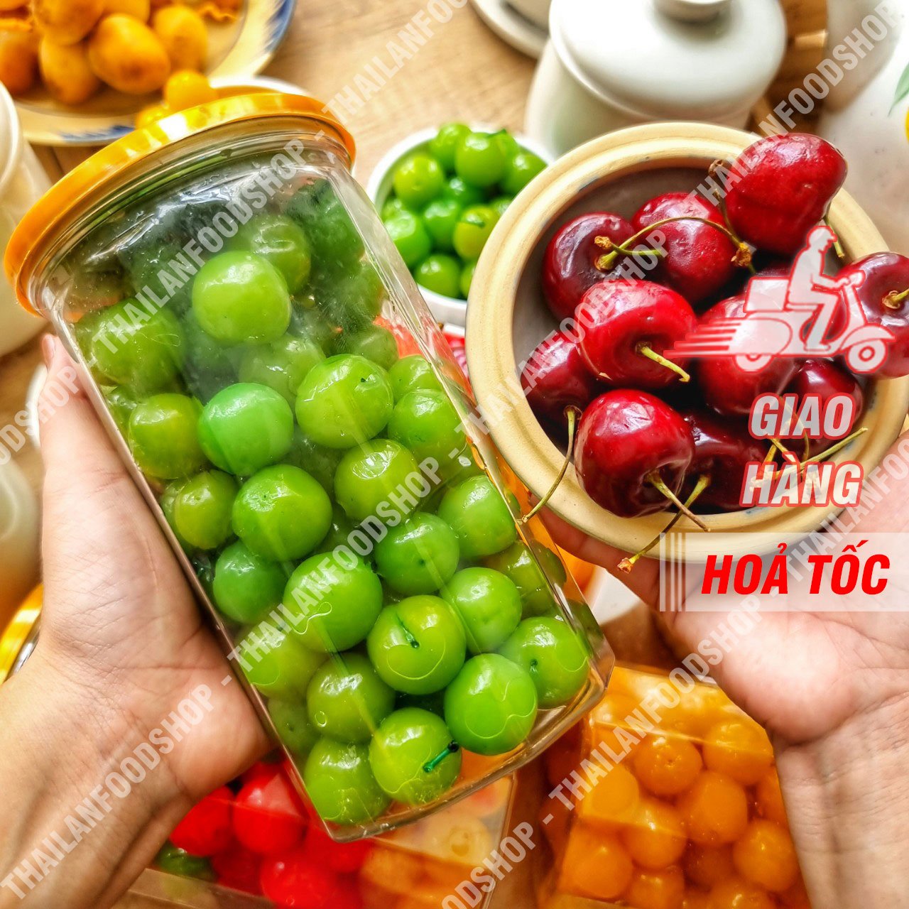 Mứt Cherry Anh Đào Giòn ( Trái Lý ) - Lon 500Gr