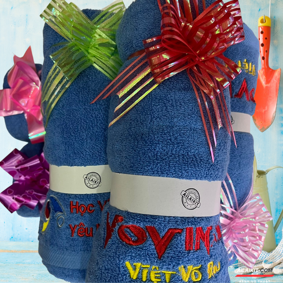[HCM] {Khăn Vovinam Khăn mặt Khăn Tắm Cotton}  Cao Cấp Lưu Niệm Vovinam Ailaikit