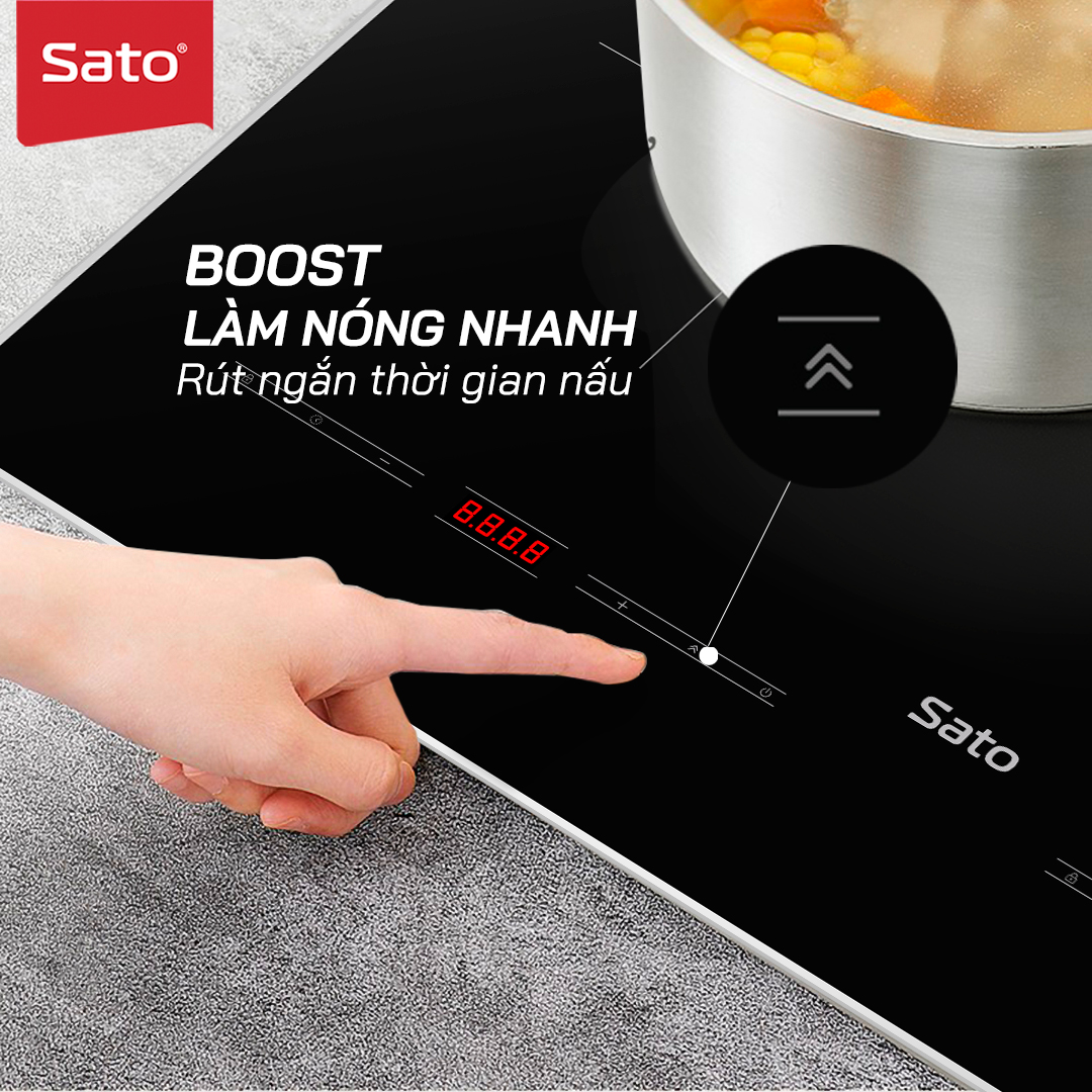 Bếp từ đôi thông minh 2400W Sato SIH265N1.3B