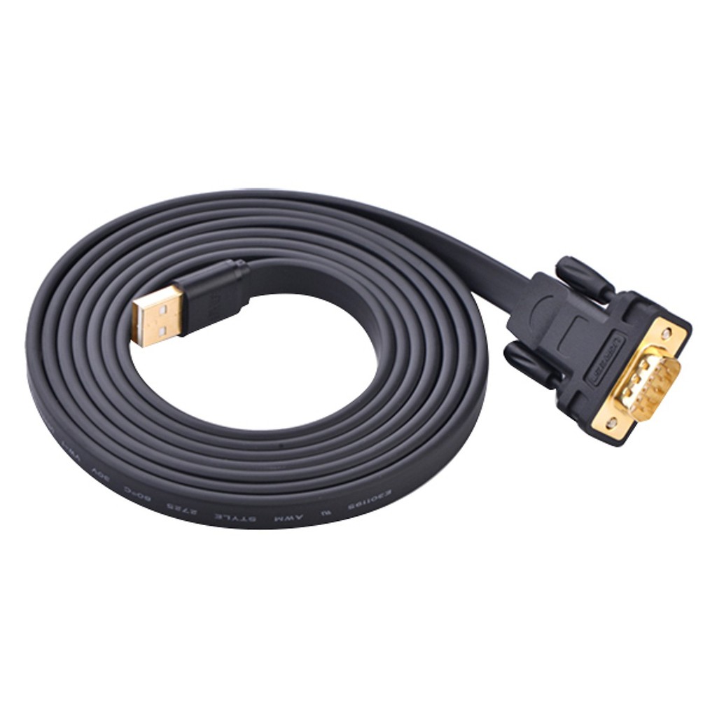 Cáp Chuyển Đổi Usb Sang Com Rs232 2Mét  Ugreen 20218 Cao Cấp- Bảo Hành 18 Tháng.