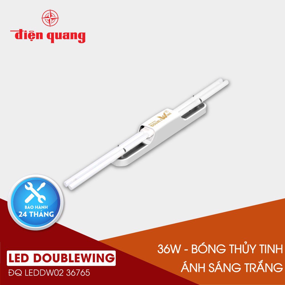 Bộ đèn led doublewing 36w điện quang - bóng thủy tinh