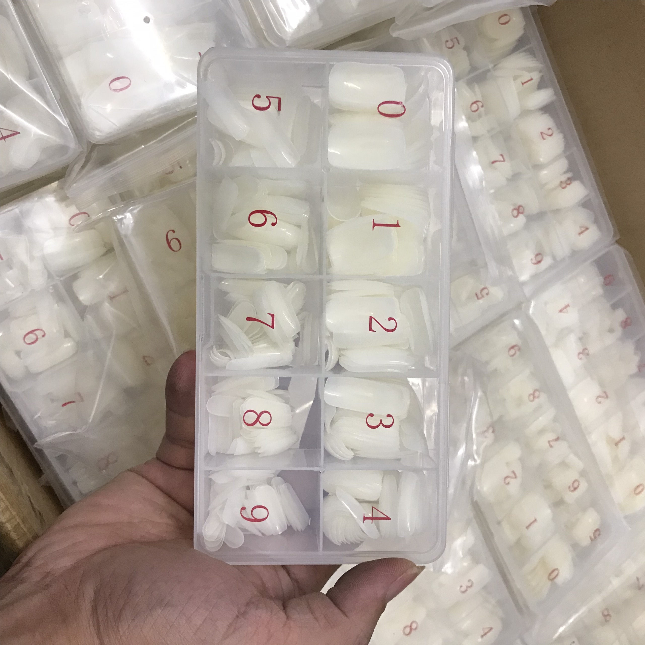 Móng úp chân dài đủ size hộp 500 móng - Đủ size - Mini Nails