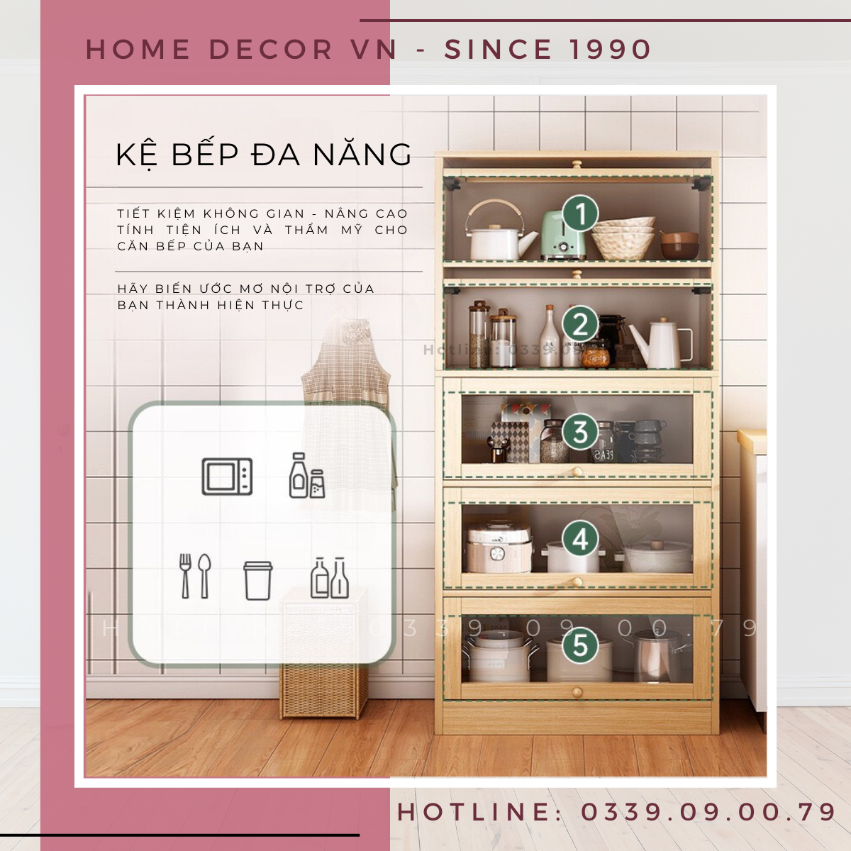 Kệ Nhà Bếp Đa Năng Đẹp KB999