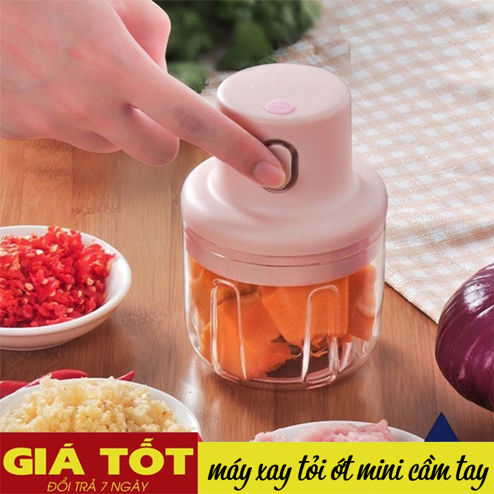 Máy xay tỏi ớt, máy xay cầm tay mini-Máy xay tỏi ớt mini, máy xay tỏi ớt bằng điện xay thịt, thức ăn, gia vị,máy xoay tỏi ớt