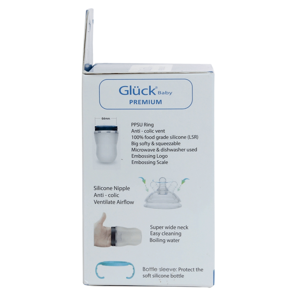 Bình sữa silicone Gluck premium 150ml (Xanh)