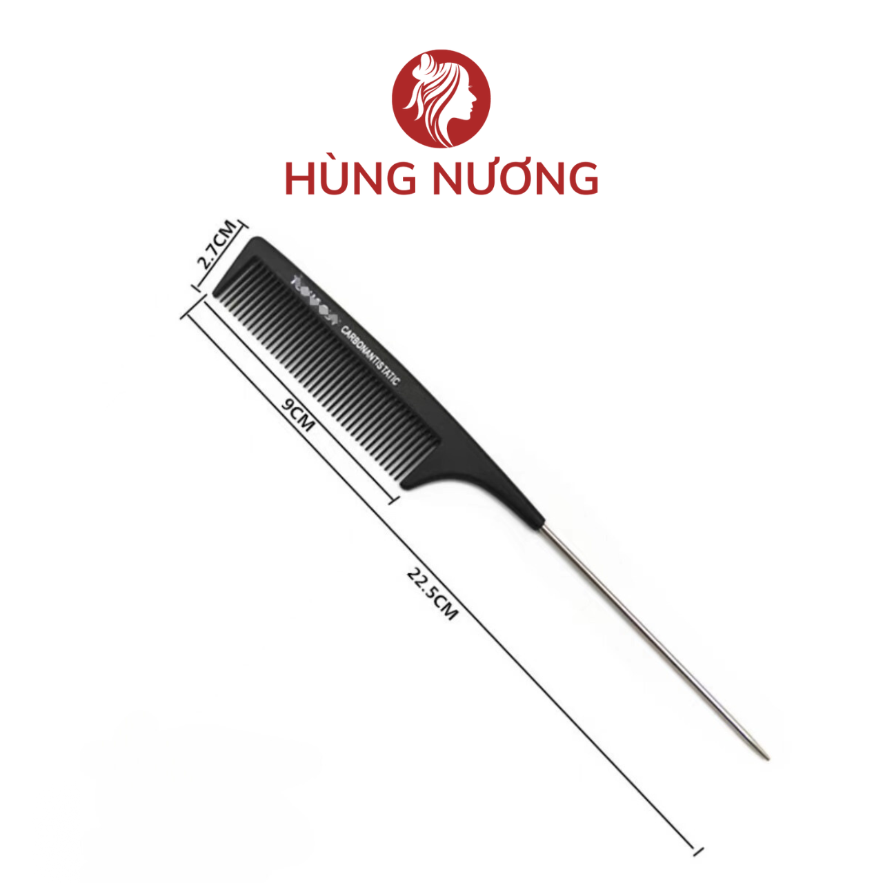 Lược chia tóc, lược chải tóc chuôi nhọn sắt Tonyguy