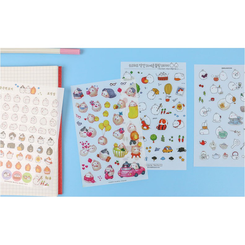 6 Tờ Sticker dán Molang