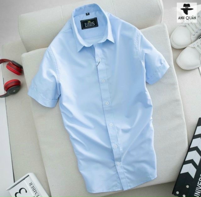 ÁO SƠ MI NAM NGẮN TAY CHẤT VẢI LỤA TRƠN THOÁNG MÁT