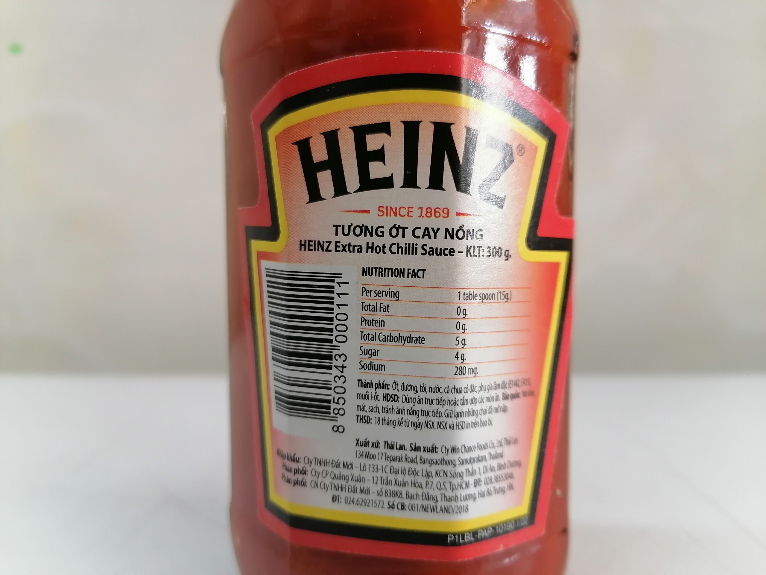 [Chai 300g – CAY NỒNG] TƯƠNG ỚT [Thailand] HEINZ Extra Hot Chilli Sauce (btn-hk)