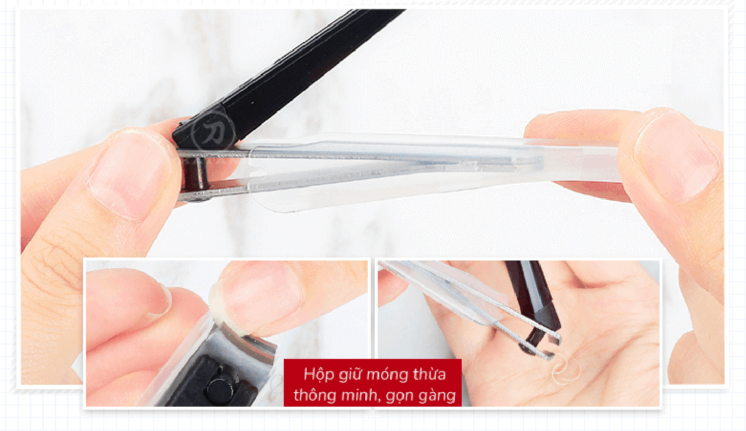 Bấm móng tay cao cấp Nhật KAI-001L màu đen KE0123