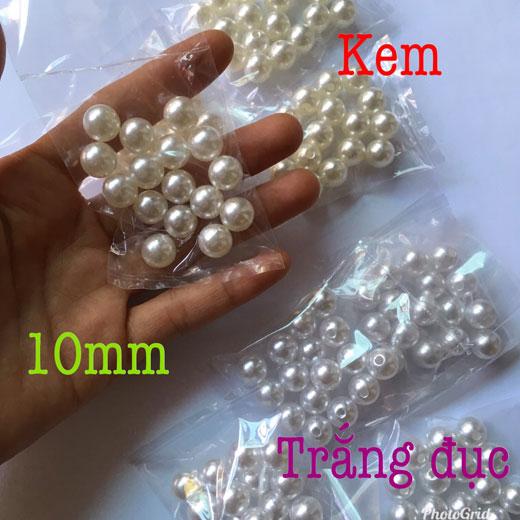 🌿Cườm nhựa ngọc trai loại tốt size 3-14mm có lỗ đính áo dài làm vòng tay