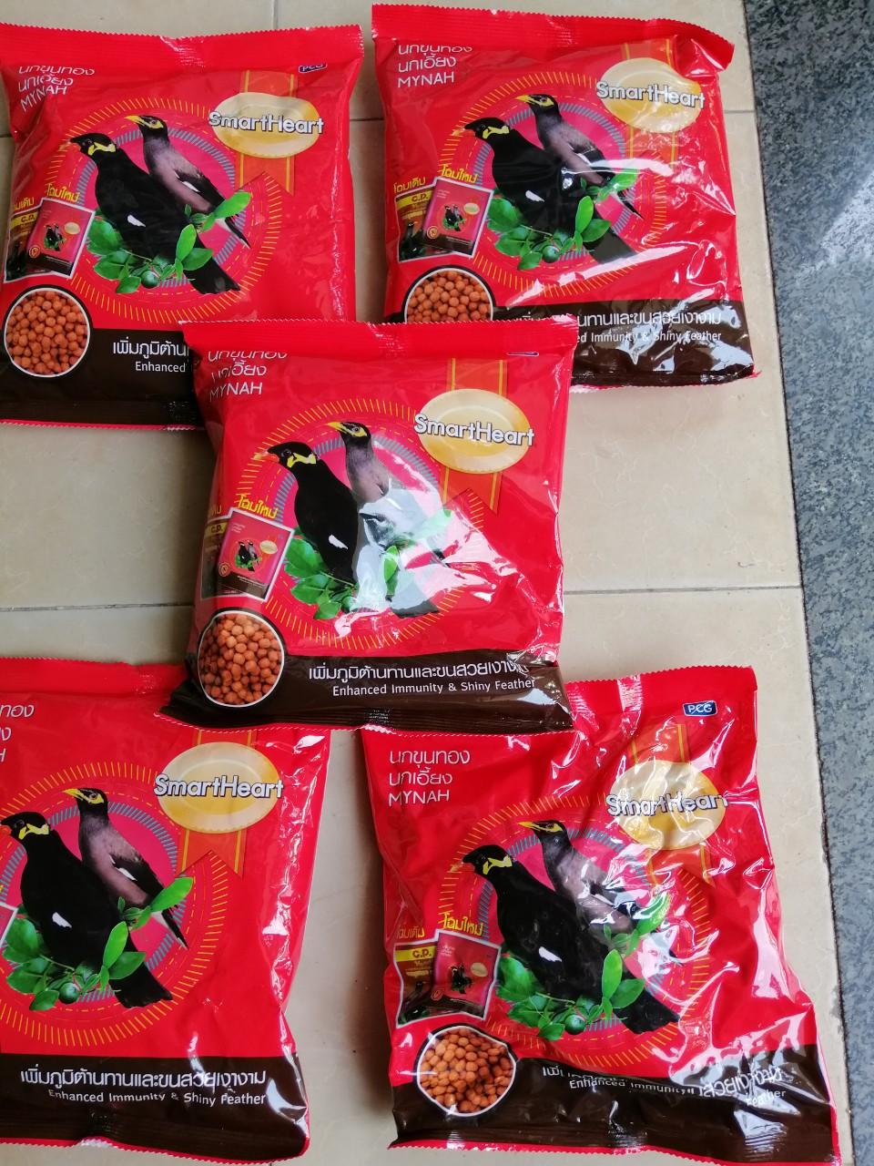 Combo 5 gói Cám Ớt SmartHeart 400g - Thức Ăn Cho Chim Nhồng, Sáo, Cưỡng, Két