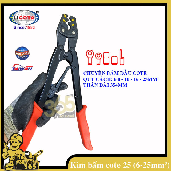 Kìm bấm đầu cote số 25 licota - tcp-10090