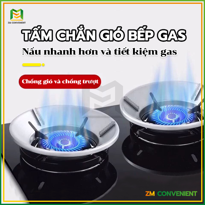 Kiềng chắn gió bếp gas thép không gỉ dễ dàng vệ sinh, tiết kiệm thời gian nấu nướng, tiết kiệm chi phí gas hàng tháng