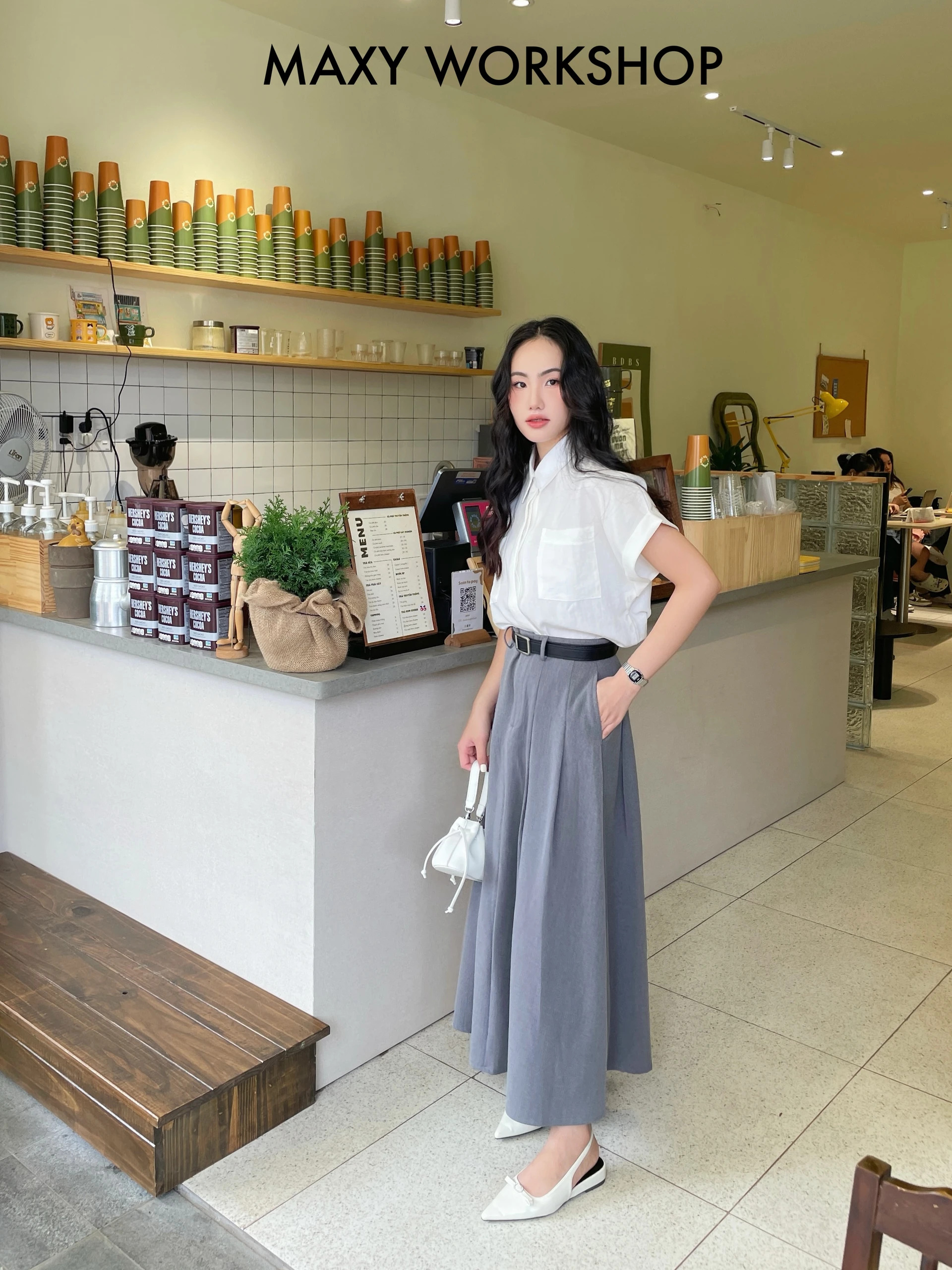 Chân váy dáng xòe xếp ly Long Pleated Skirt Maxy Workshop