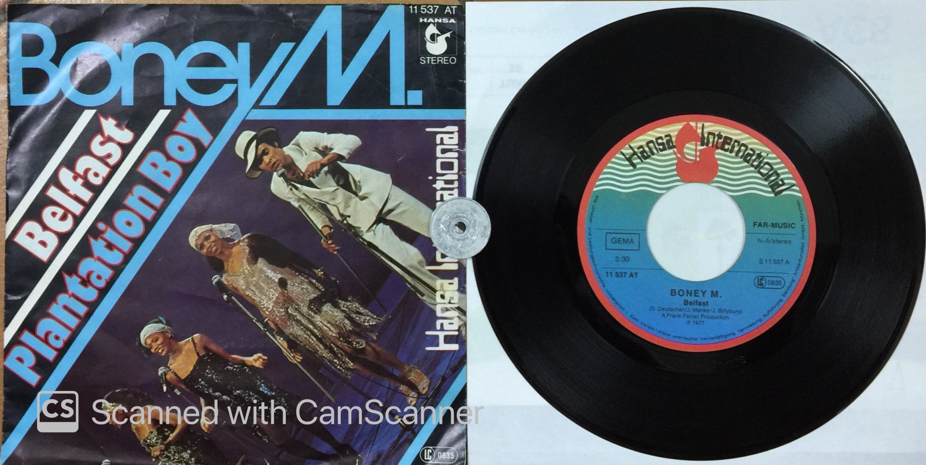stereomate - Đĩa than: Single Vinyl - 7 inch 45RPM: Boney M - Belfast - Plantation Boy